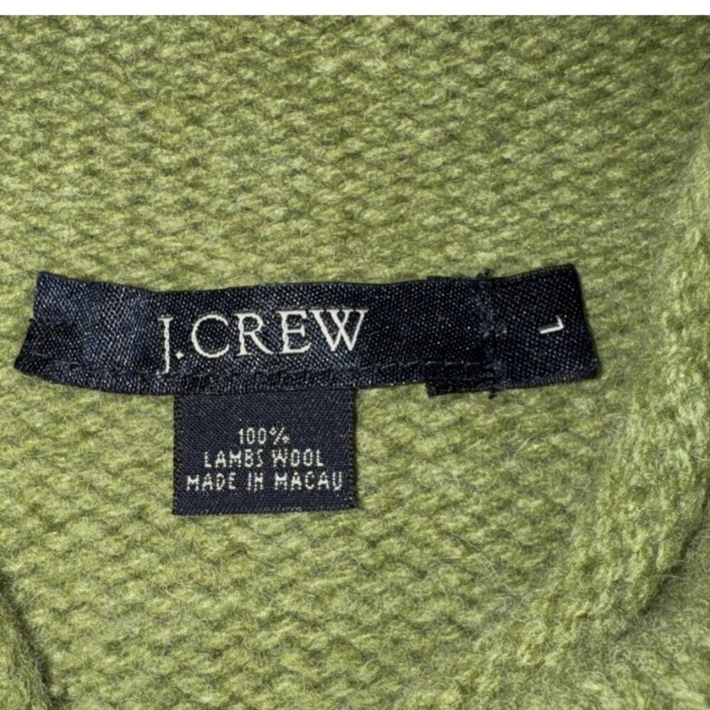 J. Crew 90s Vintage Roll Neck rollneck Pullover Sweater Chunky Wool Oarsman L - Picture 5 of 6